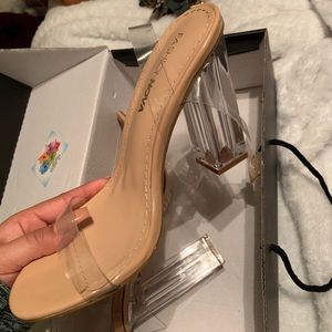 Transparent/nude heel fashionnova